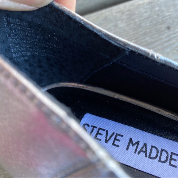Steve Madden Timbir Silver Short Heels - Picture 6 of 12